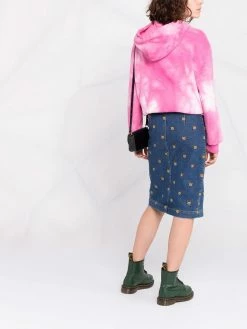 Moschino embroidered-Teddy denim skirt