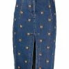 Moschino embroidered-Teddy denim skirt
