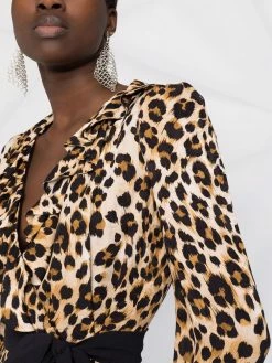 Moschino leopard-print wrap dress