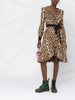 Moschino leopard-print wrap dress