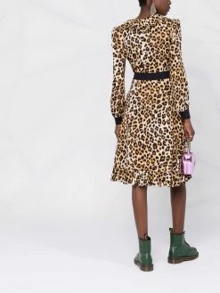 Moschino leopard-print wrap dress