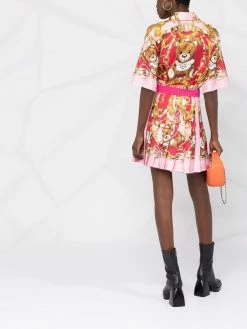 Moschino Teddy Bear pleated shirtdress