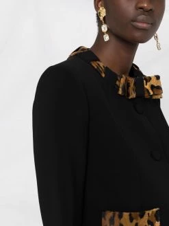 Moschino leopard-trim bow jacket