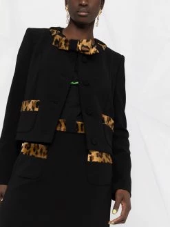 Moschino leopard-trim bow jacket