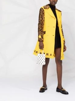 Moschino leopard-print bouclé double-breasted coat