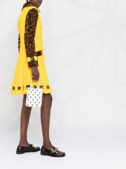 Moschino leopard-print bouclé double-breasted coat