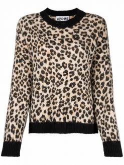 Moschino leopard-print jumper