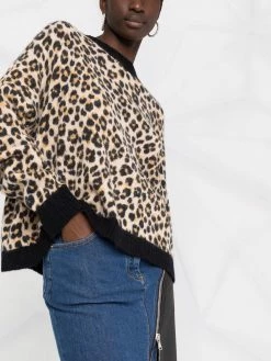 Moschino leopard-print jumper