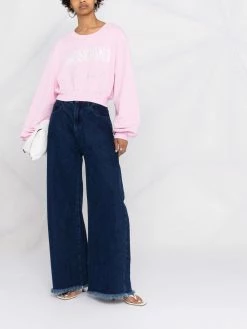 Moschino rhinestone-embellished logo sweatshirt