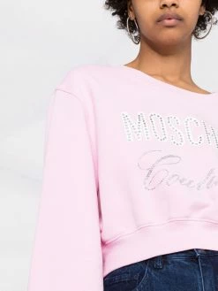 Moschino rhinestone-embellished logo sweatshirt