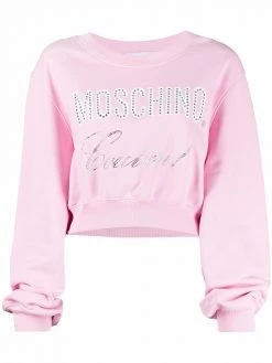 Moschino rhinestone-embellished logo sweatshirt