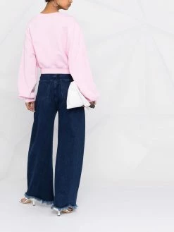 Moschino rhinestone-embellished logo sweatshirt