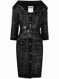 Moschino wide-neck belted minidress