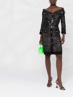 Moschino wide-neck belted minidress