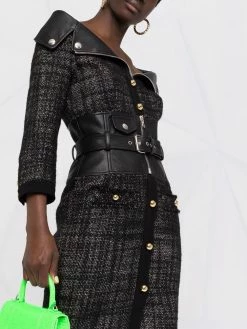 Moschino wide-neck belted minidress