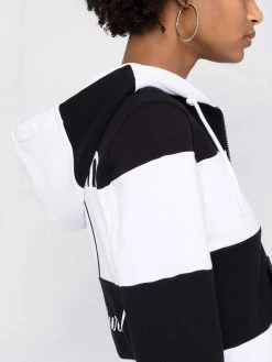 Moschino two-tone striped hoodie