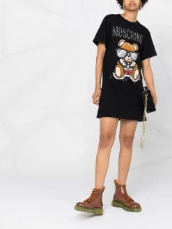 Moschino Teddy Bear intarsia-knit dress