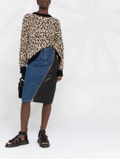 Moschino asymmetric denim skirt