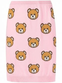 Moschino Teddy Bear intarsia-knit skirt