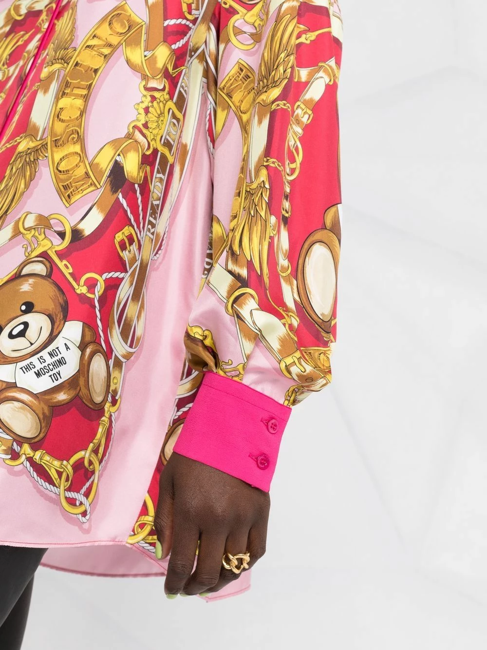 Coupon ๐ฅ Moschino Teddy Scarf silk ๐ shirt ๐ฅฐ 7 Moschino Teddy Scarf silk shirt