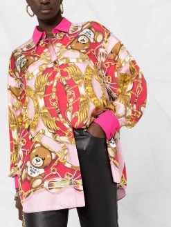 Coupon ๐ฅ Moschino Teddy Scarf silk ๐ shirt ๐ฅฐ 10 Moschino Teddy Scarf silk shirt