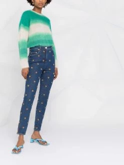 Moschino Teddy-embroidered skinny jeans