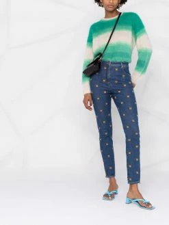 Moschino Teddy-embroidered skinny jeans