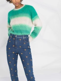 Moschino Teddy-embroidered skinny jeans