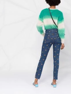 Moschino Teddy-embroidered skinny jeans