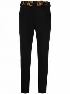 Moschino leopard belt tapered trousers