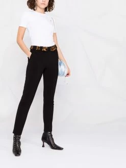 Moschino leopard belt tapered trousers