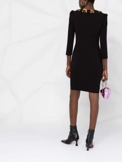 Moschino leopard-trim bow detail dress