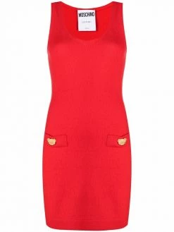 Moschino Teddy-buttons knitted dress