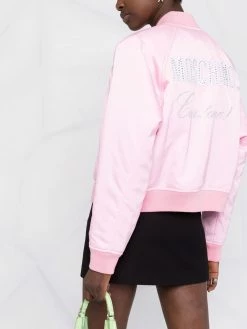 Moschino embellished-logo bomber jacket