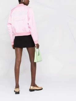 Moschino embellished-logo bomber jacket