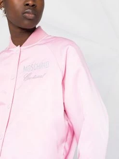 Moschino embellished-logo bomber jacket