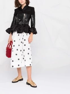 Moschino panelled peplum biker jacket