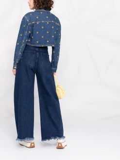 Moschino Teddy Bear embroidered denim jacket