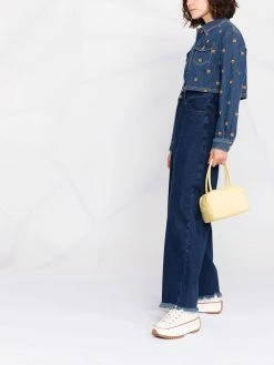 Moschino Teddy Bear embroidered denim jacket