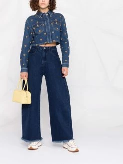 Moschino Teddy Bear embroidered denim jacket