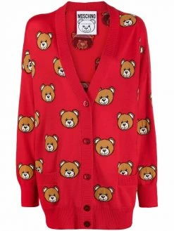 Moschino Teddy-motif virgin wool cardigan