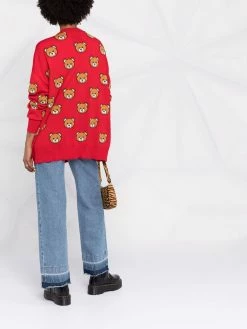 Moschino Teddy-motif virgin wool cardigan