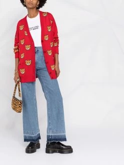 Moschino Teddy-motif virgin wool cardigan