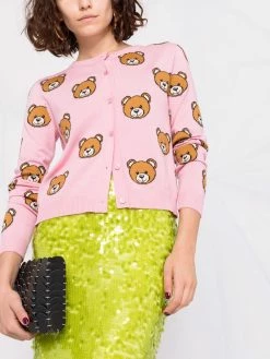 Moschino Teddy-motif wool cardigan