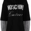 Moschino rhinestone-embellished logo hoodie