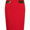 Moschino leopard-print wool skirt
