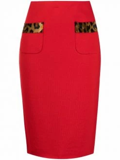 Moschino leopard-print wool skirt