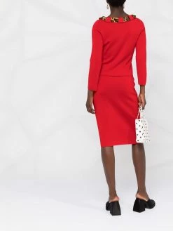 Moschino leopard-print wool skirt