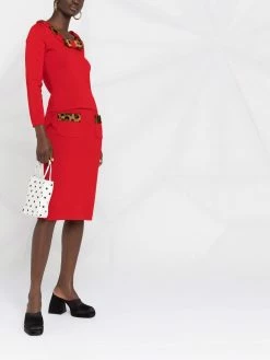 Moschino leopard-print wool skirt