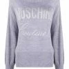 Moschino lurex logo drop-shoulder jumper